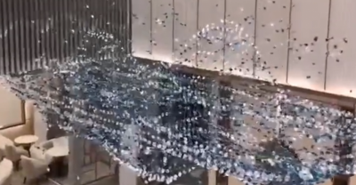 山西售樓處項目實拍石子吊燈